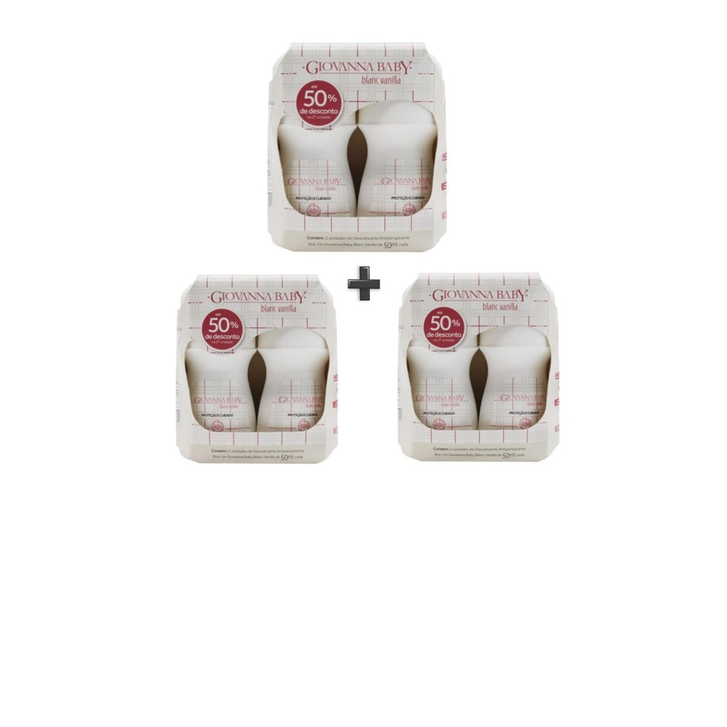 3 KITS ROLL-ON GIOVANNA BABY - BLANC VANILLA em Oferta na Shopee