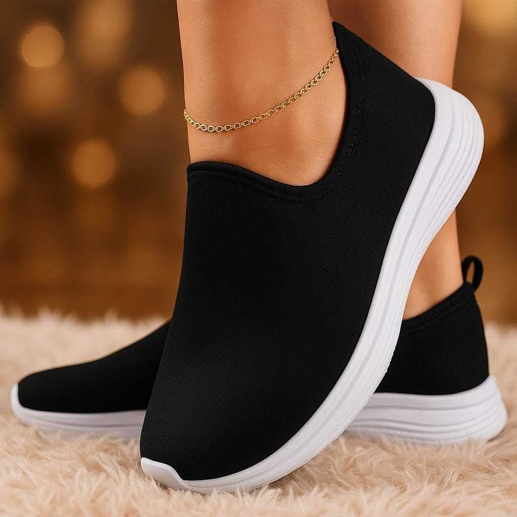 Tênis Feminino Tipo Meia Sem Cadarço – Super Leve, Macio e Moderno para o Dia a Dia