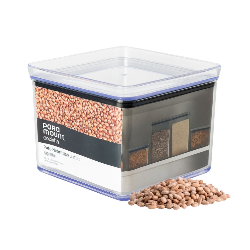 Pote Hermético 3040ml para 2kg Feijão Transparente Cozinha Mantimentos 