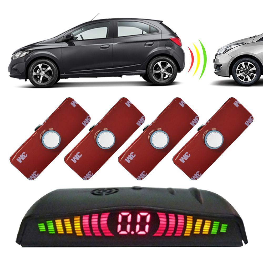 Sensor de Estacionamento 4 Pontos com Visor de LED Orbe 16,5mm Embutir Branco Universal