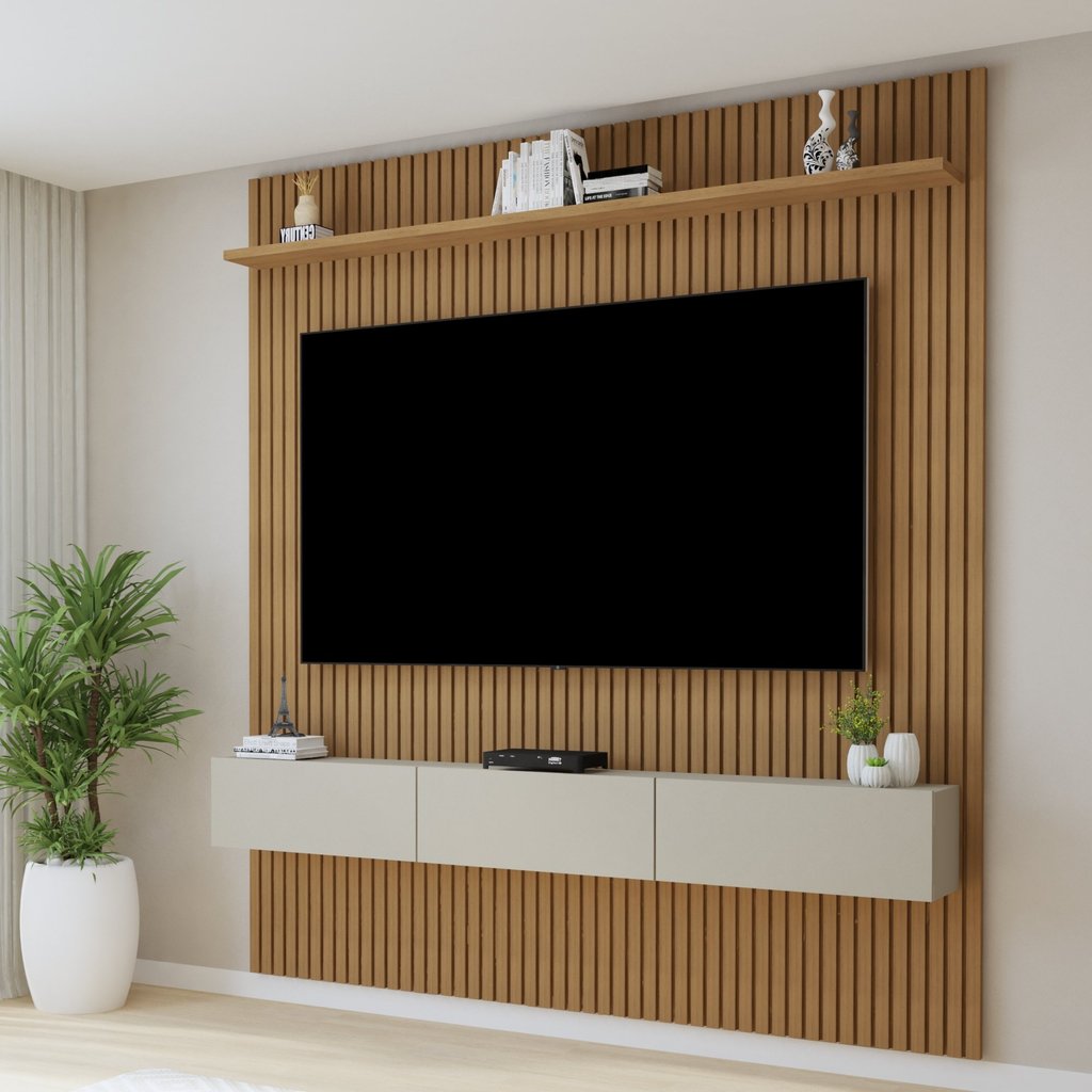 Painel para TV até 70 Polegadas Frisado Curitiba 179 em Oferta na Shopee