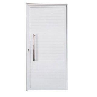 Porta Lambril de Alumínio 210 X 80cm com Puxador Linha Veneza Esquadrias Bergamo Abertura Direita Branco em Oferta na Shopee