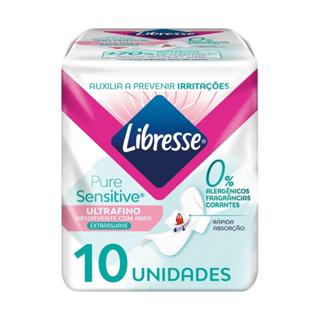 Absorvente Libresse Pure Sensitive Ultrafino Extra Suave Com Abas 10 Unidades em Oferta na Shopee