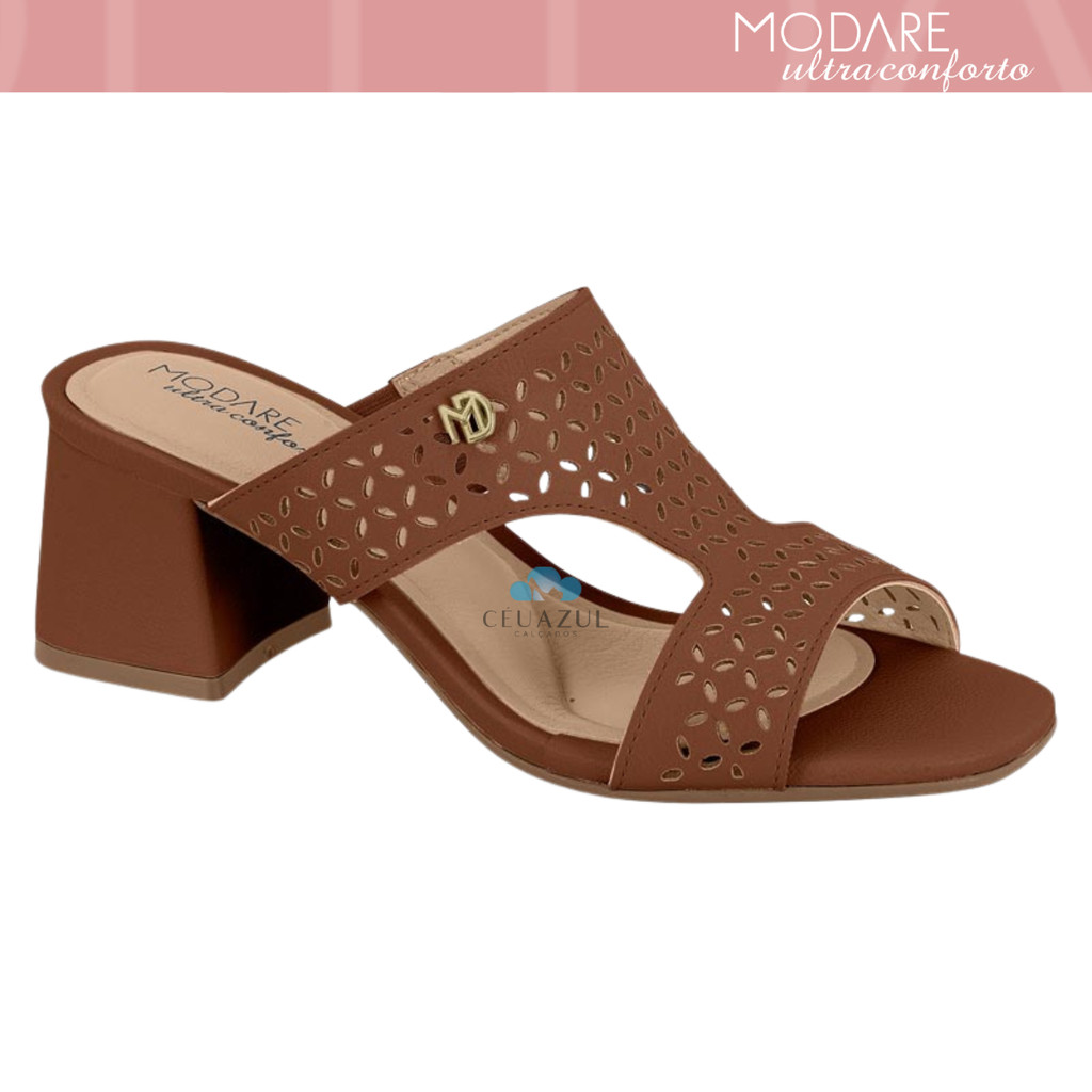 Tamanco Modare Feminino Salto Bloco Vazado Ultraconforto Original em Oferta na Shopee