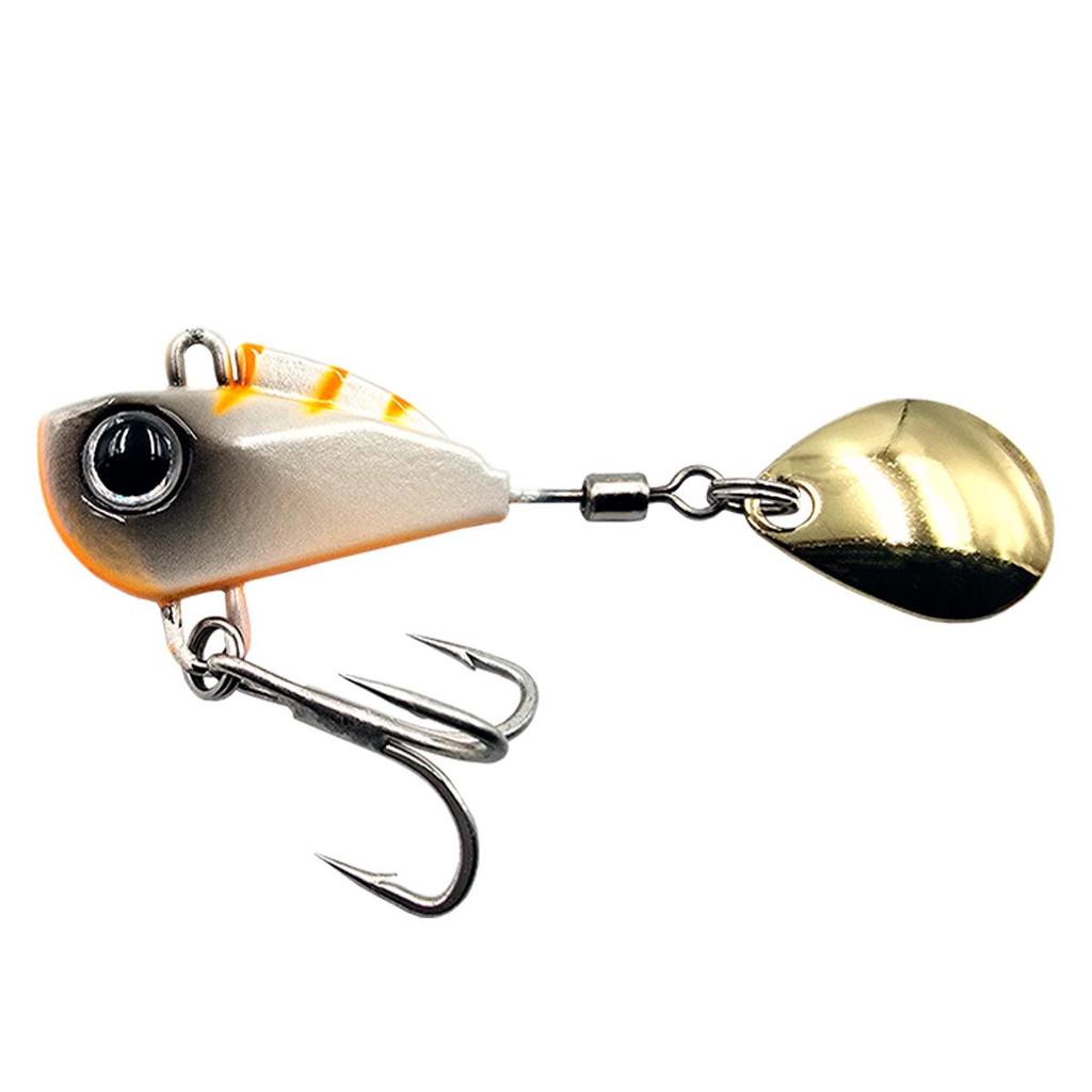 Isca Artificial Little Spin Colher Redonda Pequena 3cm 10g Branco c/Laranja - Yara Cor 74