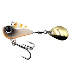 Isca Artificial Little Spin Colher Redonda Pequena 3cm 10g Branco c/Laranja - Yara Cor 74