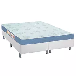 Conjunto Box King: Colchão Espuma Castor D45 Sleep Max + Base CRC Courano White (193x203)