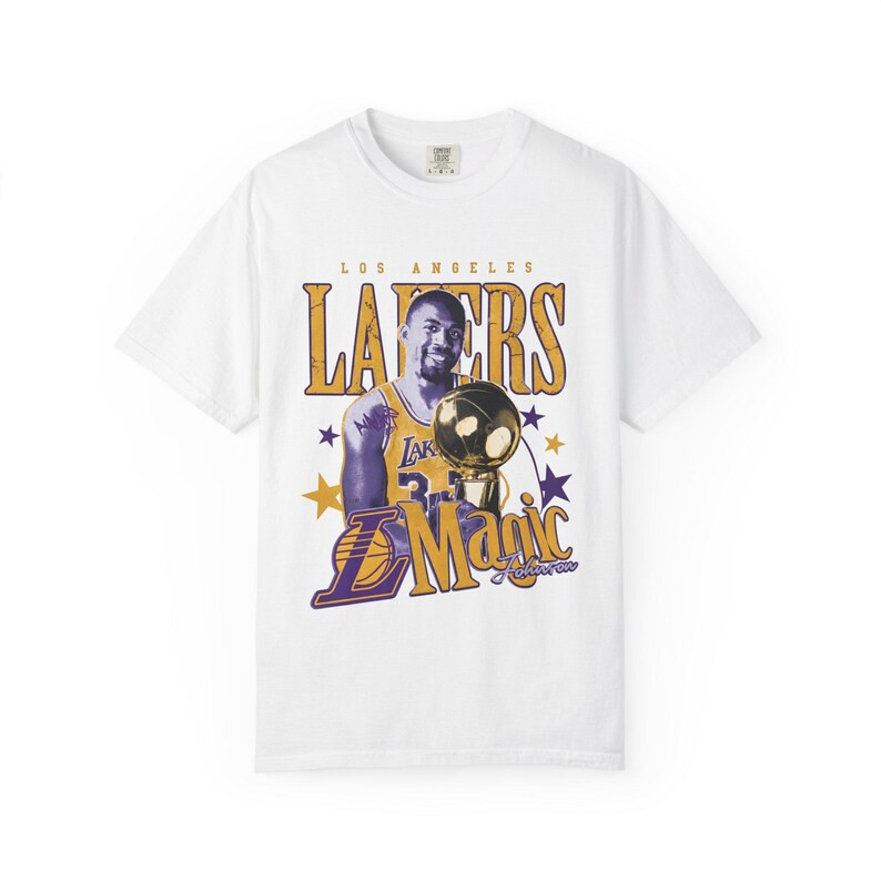 Camiseta Masculina Feminina Oversized Estampa Magic Johnson Troféu Los Angeles Lakers T-shirt Streetwear Unissex