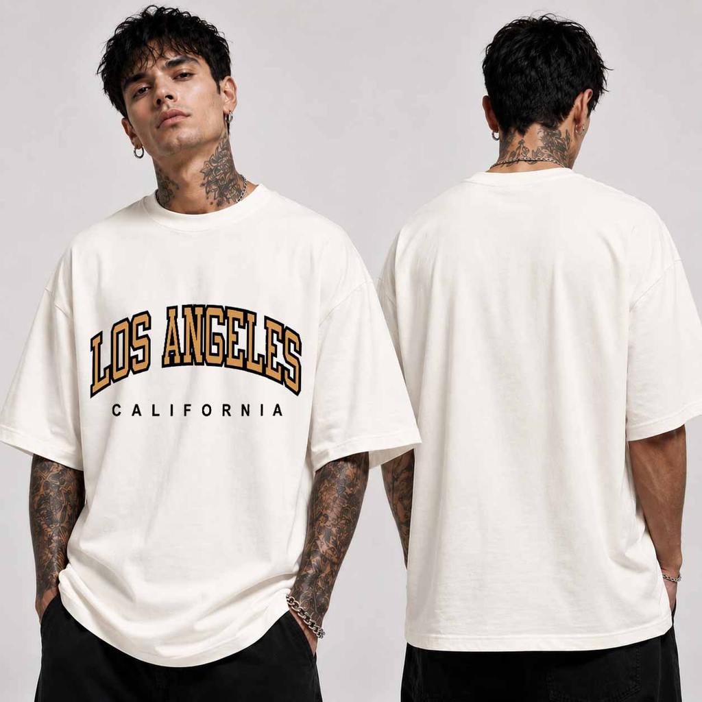 Camiseta Oversized Unissex Estilo Americano Arte Urbana Streetwear Coleção Califórnia Estampa Premium 100% Algodão