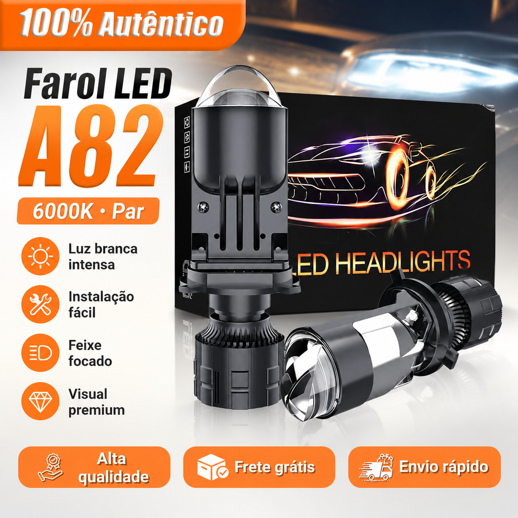 H4 LED Projector Mini Lens Auto Headlight Bulb Conversion Kit High Low Beam 6000K Turbo Fan