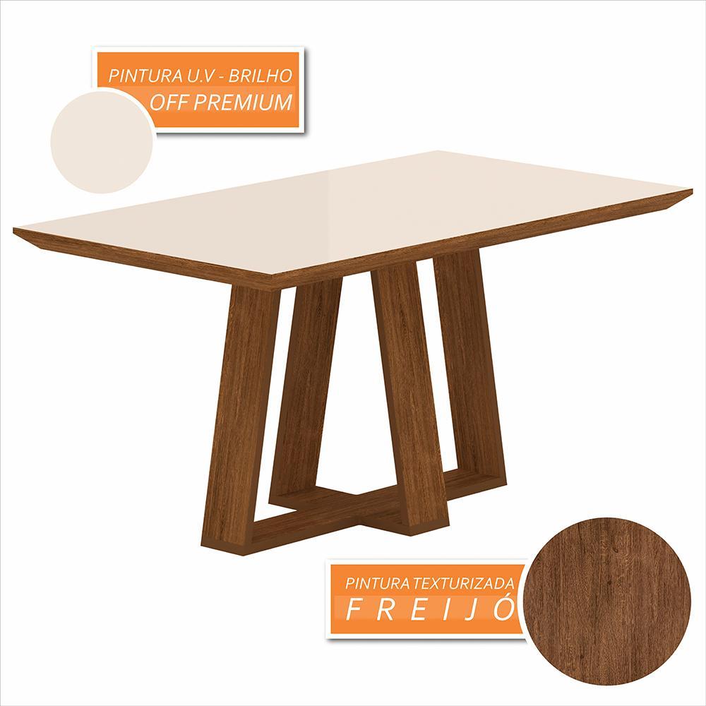 Mesa Sion 1,60 Com 6 Cadeiras Sextavada Freijó/off/cori Caramelo - M.a · foto 2
