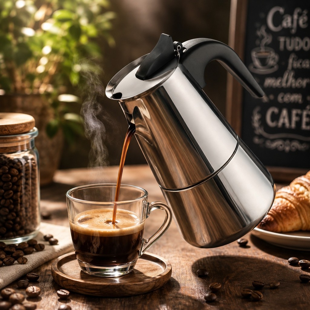 Imagem Cafeteira Italiana 12 Xícaras 600ml Inox Moka Para Café Expresso