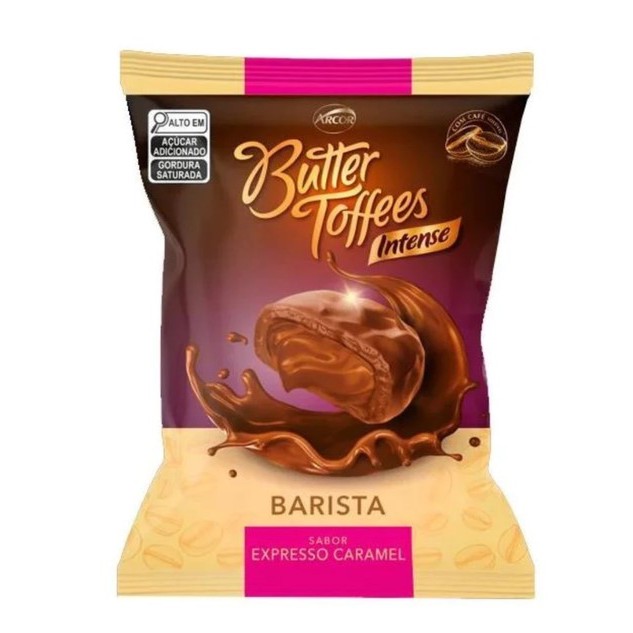 Bala Mastigável Butter Toffees Intense Barista Expresso Caramelo Arcor 400g