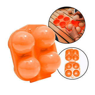 Case Rígida Porta Ovos Camping Crossfit Laranja 4 Ovos