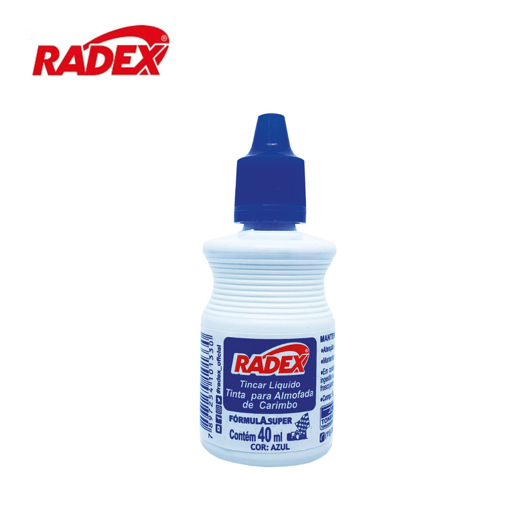 Tinta Para Almofada de Carimbo 40ml - RADEX Cor:Azul