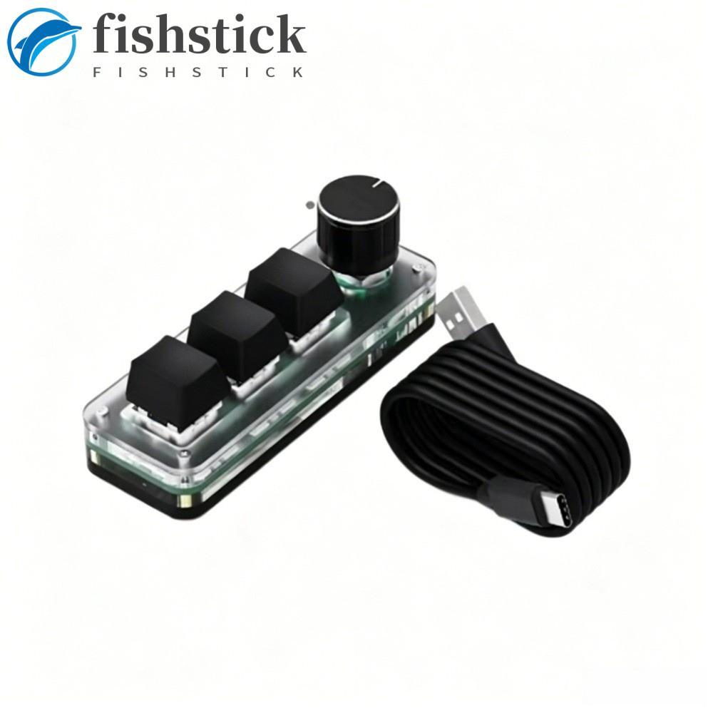 Teclado De Programação FISHSTICKA , Personalizado Leve De 3/4 Teclas , Pasta De Cópia Selecionada , Mini Tecla Quente