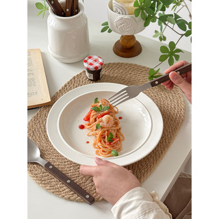 Muni Simples ins Prato Grande de Cerâmica Branca Prato Doméstico Prato de Massa de Comida Ocidental Prato de Bife Prato 