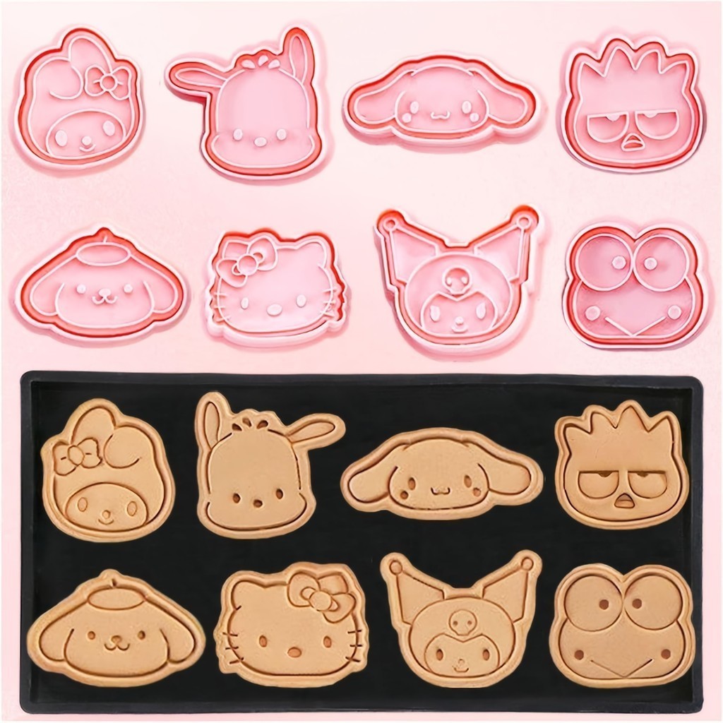 Kit 8 Cortadores + 8 Marcadores para Biscoitos | 16 Peças | Moldes para Confeitaria, Pasta Americana, Fondant e Biscuit