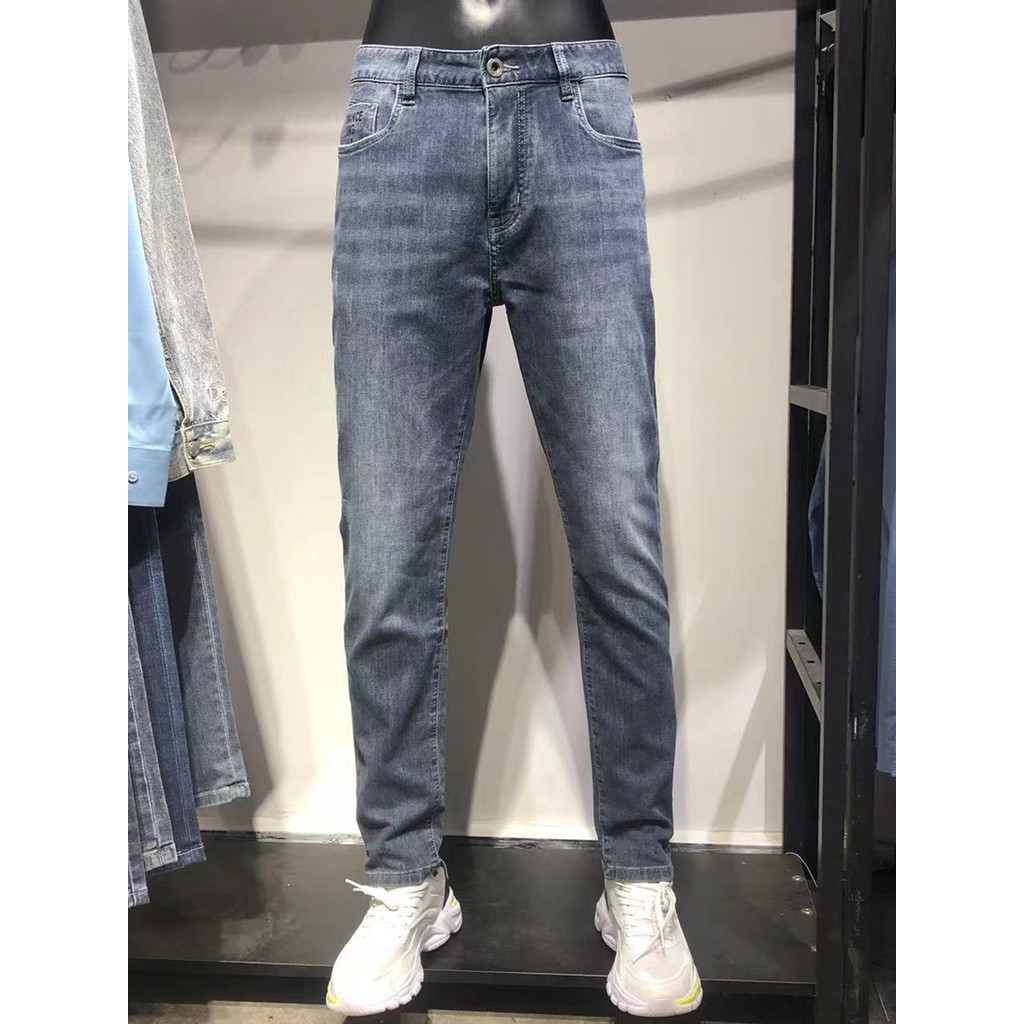 Marca roupas masculinas Jck Jns verão fino macio calças masculinas de malha estiramento Jeans masculino fino-ajuste calç