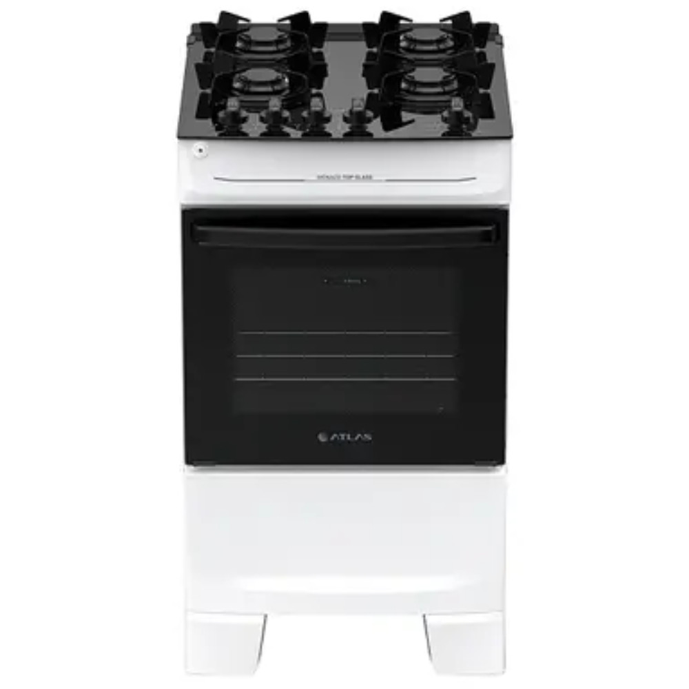 Fogão Mônaco Top Glass 4 Bocas Automático Mesa de Vidro Forno Atlas