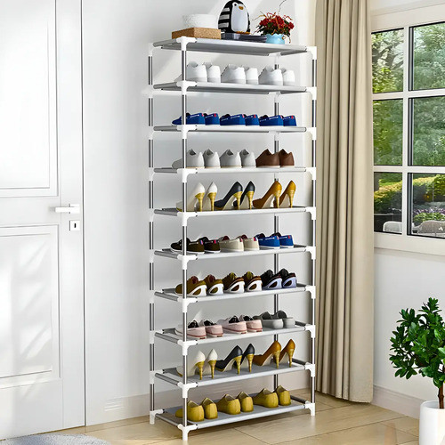 Sapateira Vertical 9 Prateleira Organizador Multiuso 27 Pares Branca Branco