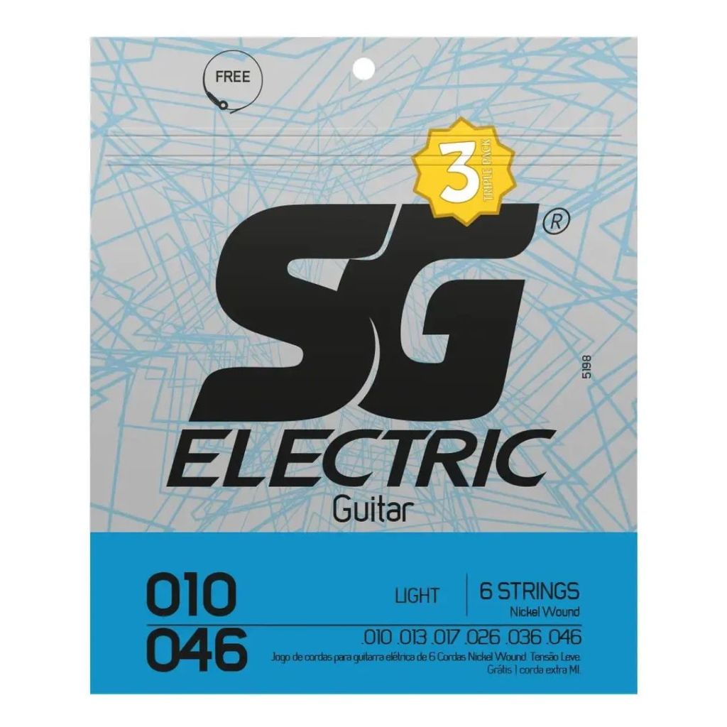Encordoamento Triple Pack Sg 0.10 P/ Guitarra Light (3 Un.) 5198TP