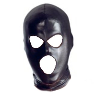 Máscara ultra-fina de couro PU preto - com recortes para os olhos, adequada para fantasias de Halloween, teatro, LARP