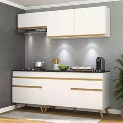 Cozinha Completa Compacta Armário + Led FL2030 Multimóveis