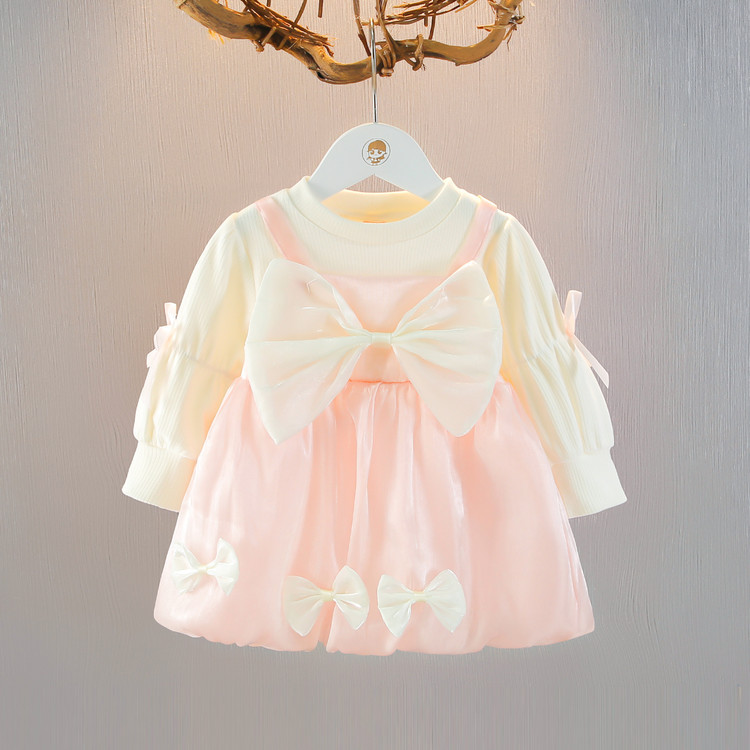 2025 novo estilo meninas crianças vestido de manga comprida primavera outono bebê estilo ocidental vestido de princesa d