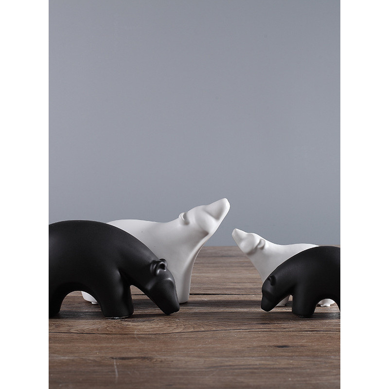 Novo produto decoração macia para casa decoração de animais pequenos nórdico simples urso Polar sala de estar decoração 