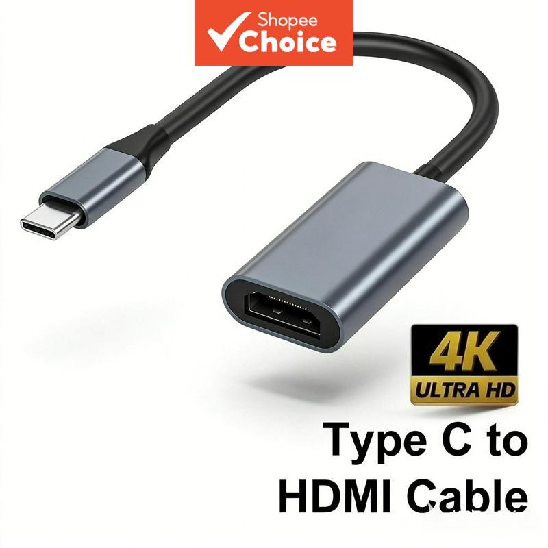  Adaptador USB-C para HDMI 4K Ultra HD, Cabo Conversor Macho USB 3.1 para Fêmea HDTV para Telefone, MacBook e Tablet