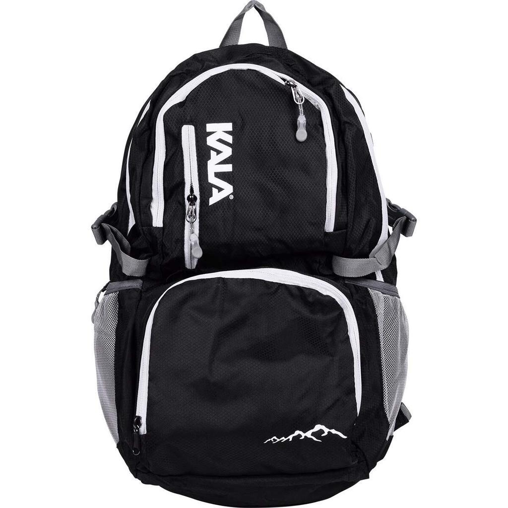 Mochila Nylon Dobrável 30 Litros Preta Alça Reforçada Kala