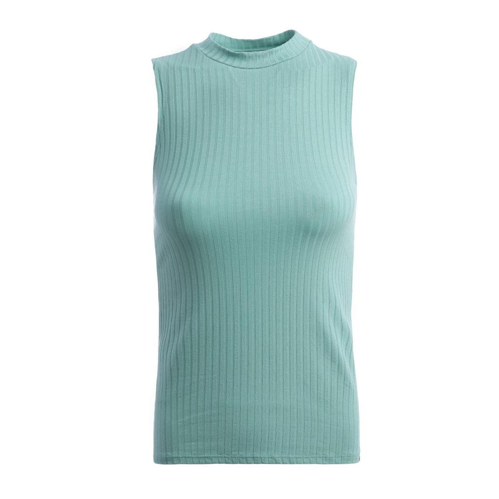 Blusa Regata Canelada Autentique Feminina Verde Viscose Elastano