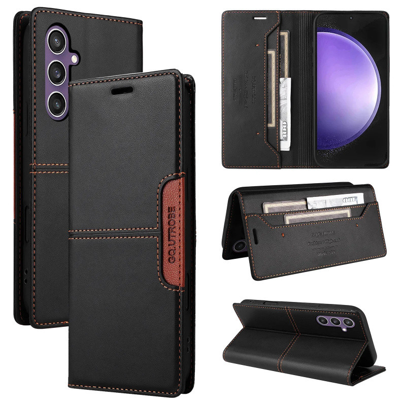 Capa de Telefone Tipo Carteira para Samsung Galaxy A17 A37 A16 A36 A56 A26 A55 A73 A06 A05 A04, Capa de Couro Flip à Pro