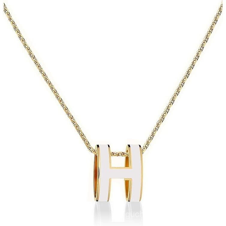 Colar Clássico Dourado para Mulheres, Colar H da Moda, Colar Banhado a Ouro 18K, Joia Elegante para Mulheres, Cores Colo