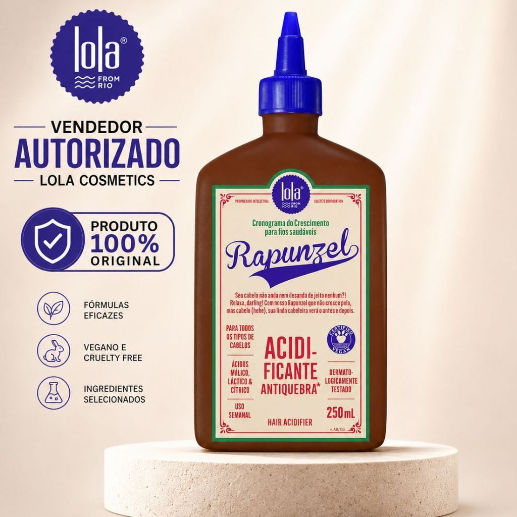 Lola Cosmetics Rapunzel Acidificante Antiqueda 250ml Original | Fortalece e Reduz a Queda