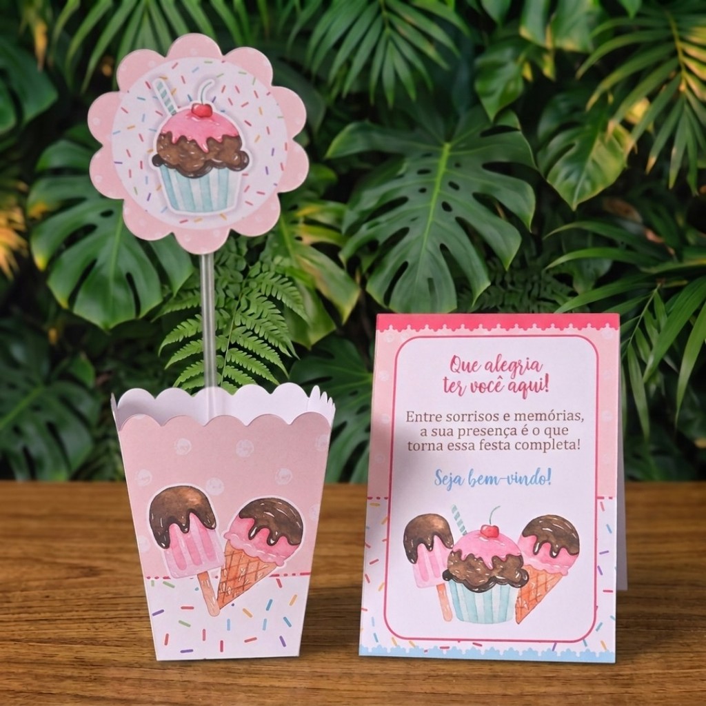 Centros de mesa + Plaquinhas CONFEITARIA lembrancinhas personalizadas para aniversario infantil decoração mimos