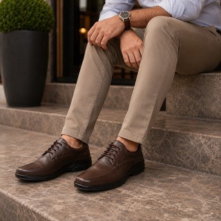 Calçado Social Masculino Casual Elegante com Cadarço Confortável para Trabalho Escritório Uso Diário e Festas
