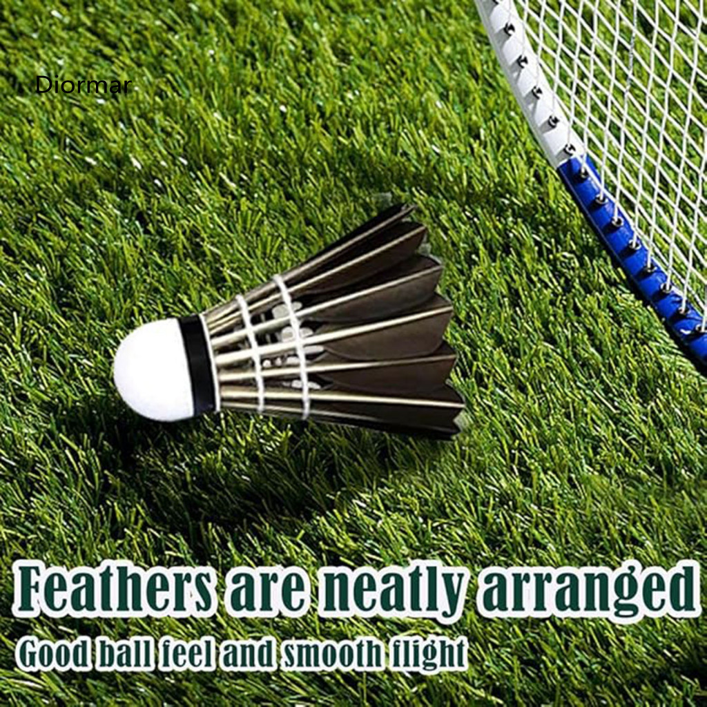 Durable Badminton Shuttle Evenly Spaced Feathers Shuttlecock 3/6/12 Pcs Black Duck Feather Shuttlecocks Indoor Outdoor T