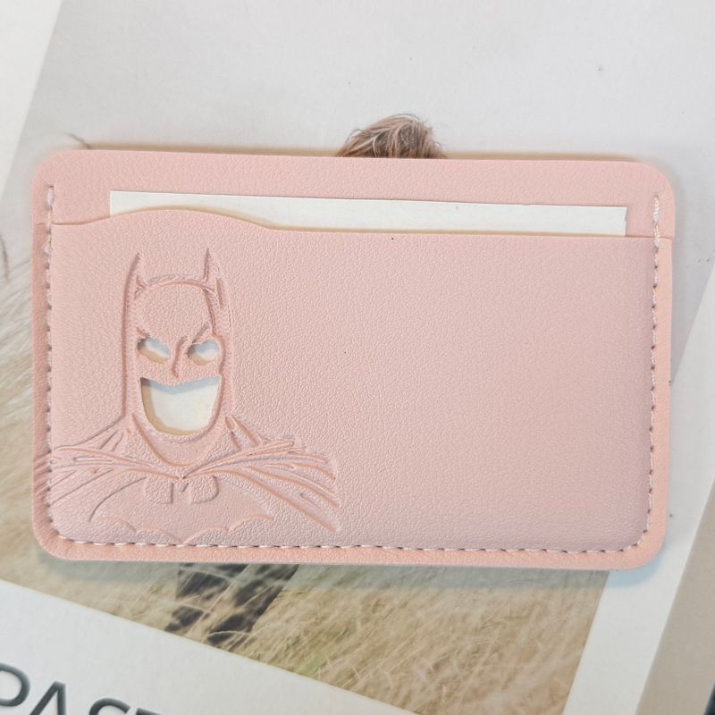 Carteira de couro em formato de morcego, máscara de super-herói, porta-cartões, cartão de identificação, estilo herói, p
