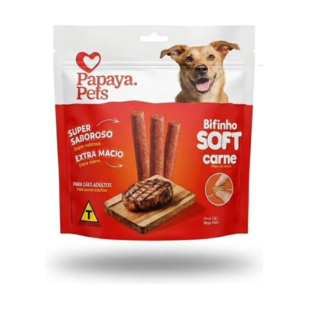 Petisco Cães Saboroso Palito Bifinho Carne Papaya Pets 800Gr