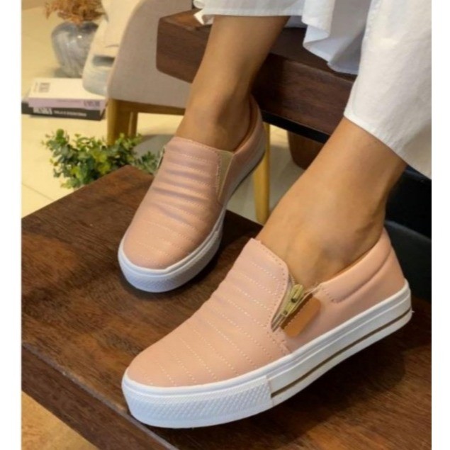 Slip On Feminino Básico Macio Confortável Dia a Dia Trabalho 34 ao 43 Calce Fácil Frete Grátis Envio Imediato