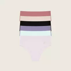 Kit Tanga Sem Costura Cós Alto