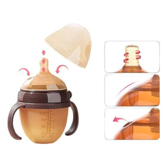 Mamadeira Bebê Silicone 150ml Antivazamento com Alça Infantil para Leite e Alimentação