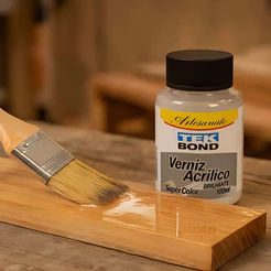 Verniz Acrilico Artesanato Brilhante 100ml Tek Bond Madeira Transparente Brilhante