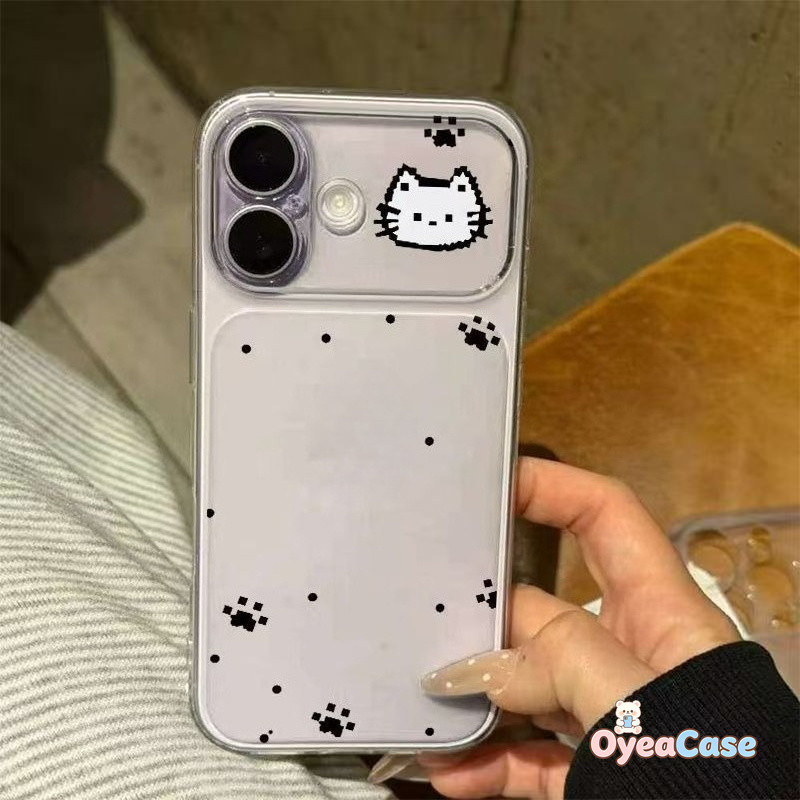 Pixel Cat Paw Capas Transparentes Para Samsung Galaxy A18 A17 M17E F17 A27 A26 A25 A24 A23 A22S M22 A21S A20S A16 A15 A1