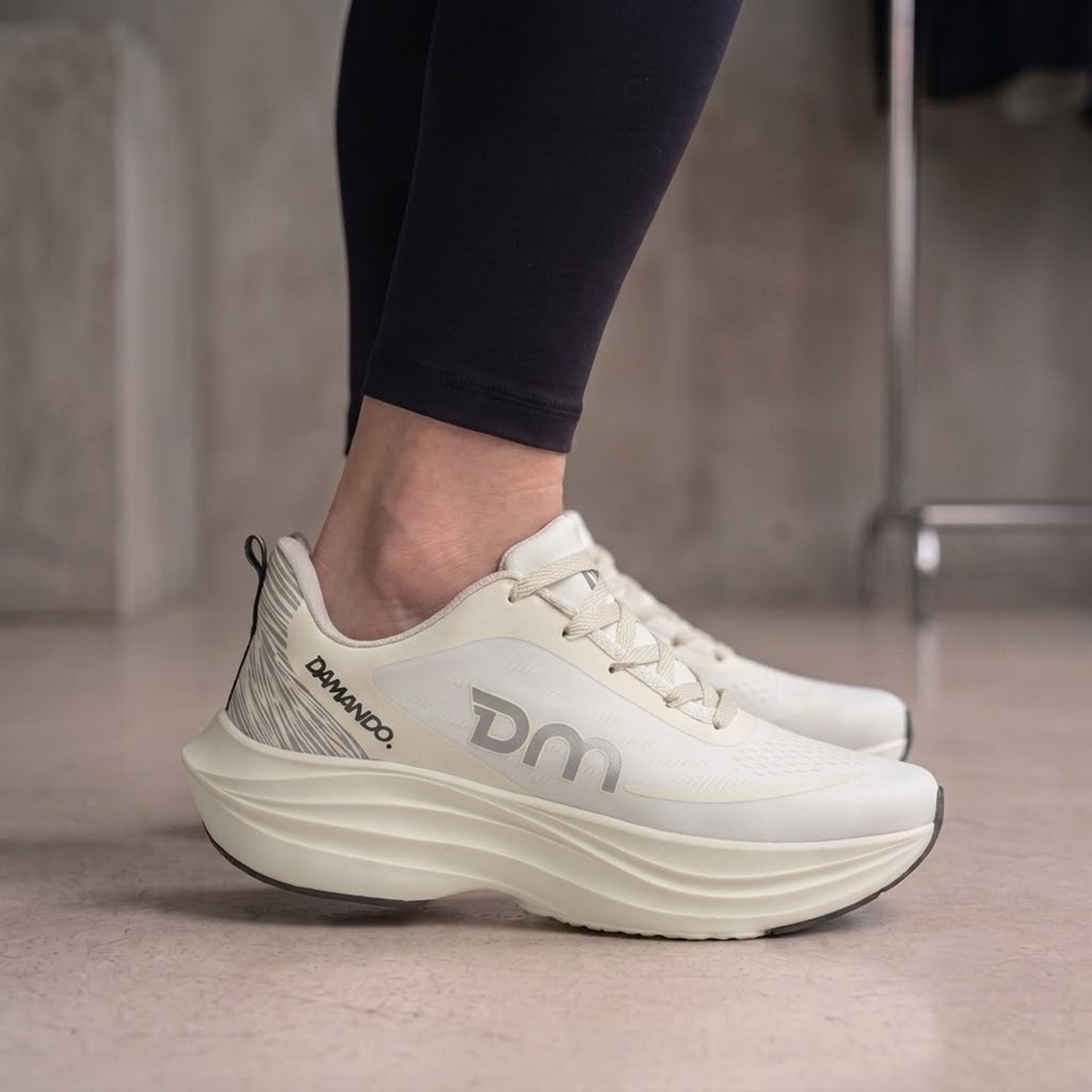 Tênis Unissex Damando Pulse Anatomico Esportivo Caminhada Ortopedico Off White