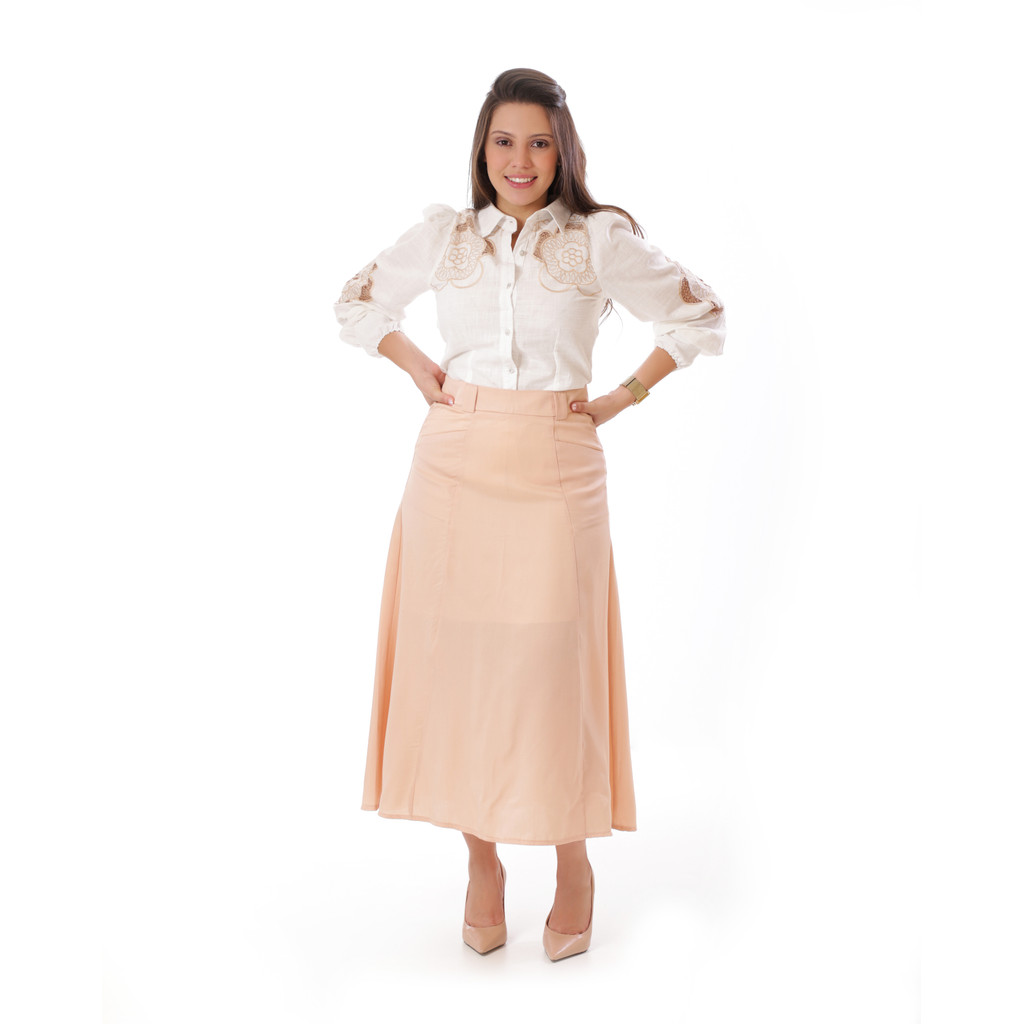 SAIA VECCHI JEANS MODA EVANGÉLICA EXCLUSIVA (250119) SAIA MIDI 85CM