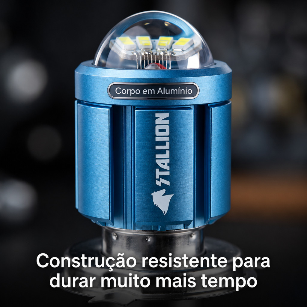Par 2 Lâmpadas Farol Xenon Projetor Led H4 Super Branca 6500k Chip Moto Carro Plug And Play — imagem 2 de 2