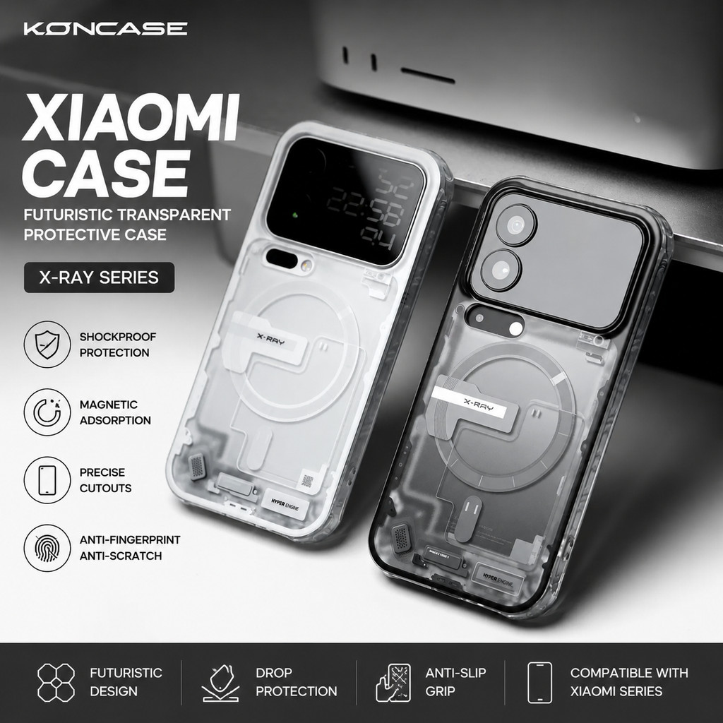 LINKIN Xiaomi 17Pro Capa Mecânica 17/15/14 Magnética Transparente Design Mecânic